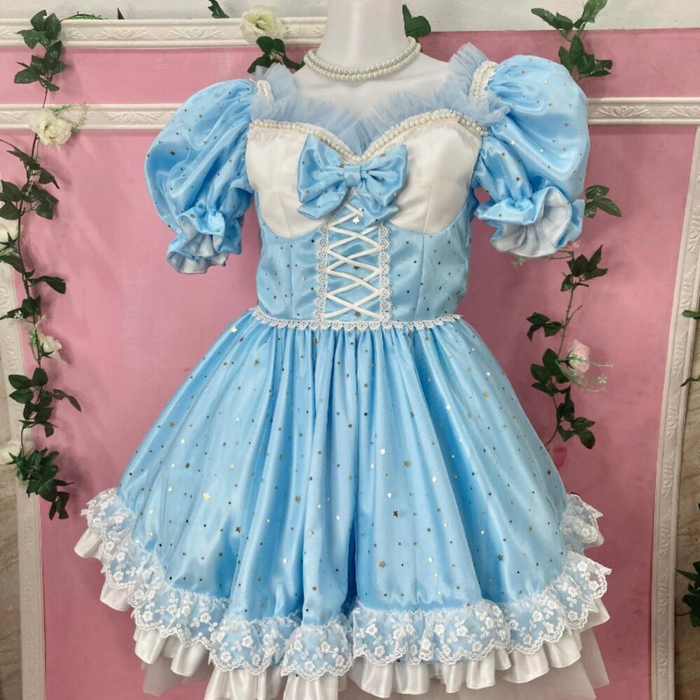 Custom Baby Blue Doll Mini Dress